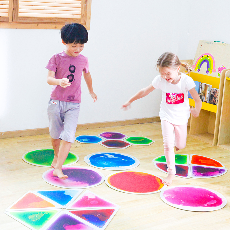 Dynamic 3d Flooring Kindergarten Kids Playroom Liquid Mat Playground Liquid Tiles Kids Sensory Education