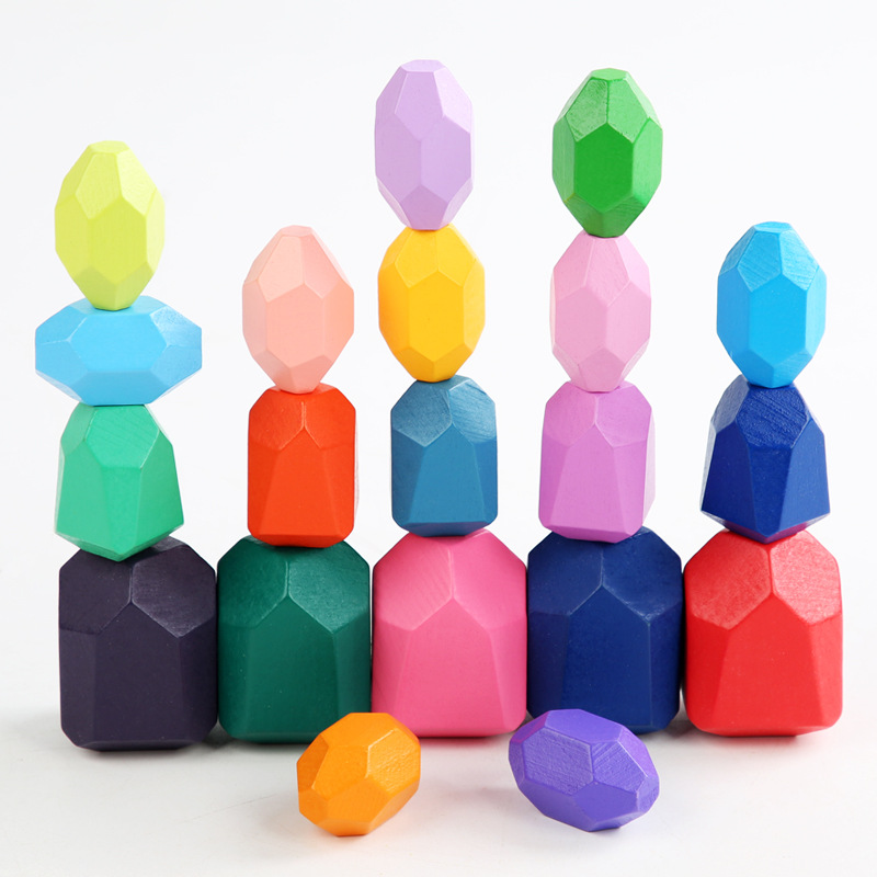 Kids Wooden Colorful Blocks Sensory Toys Manufacturer