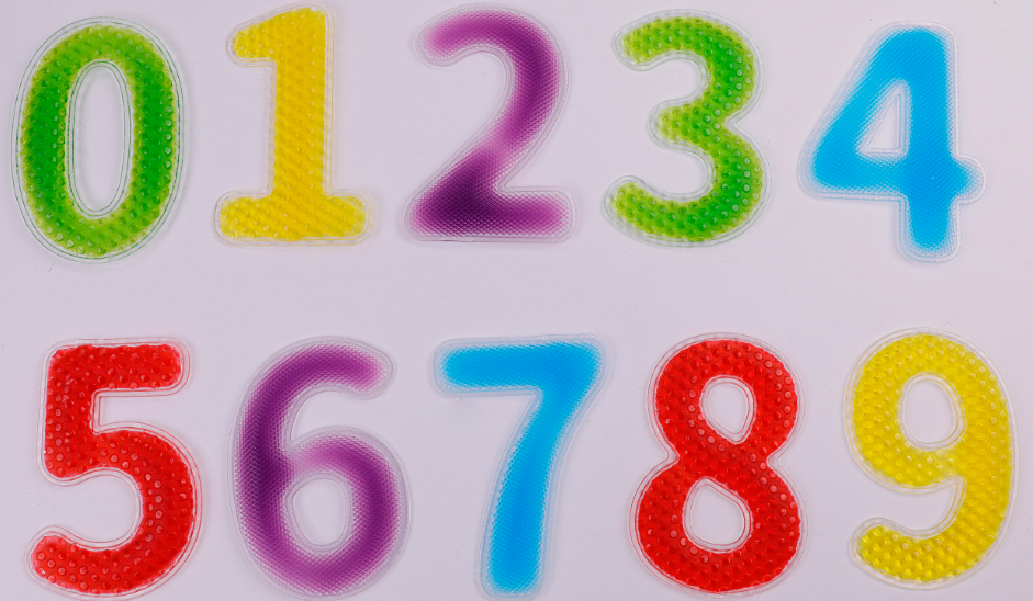 Sensory Liquid Gel Texture Numbers Education Toy, set of 10pc