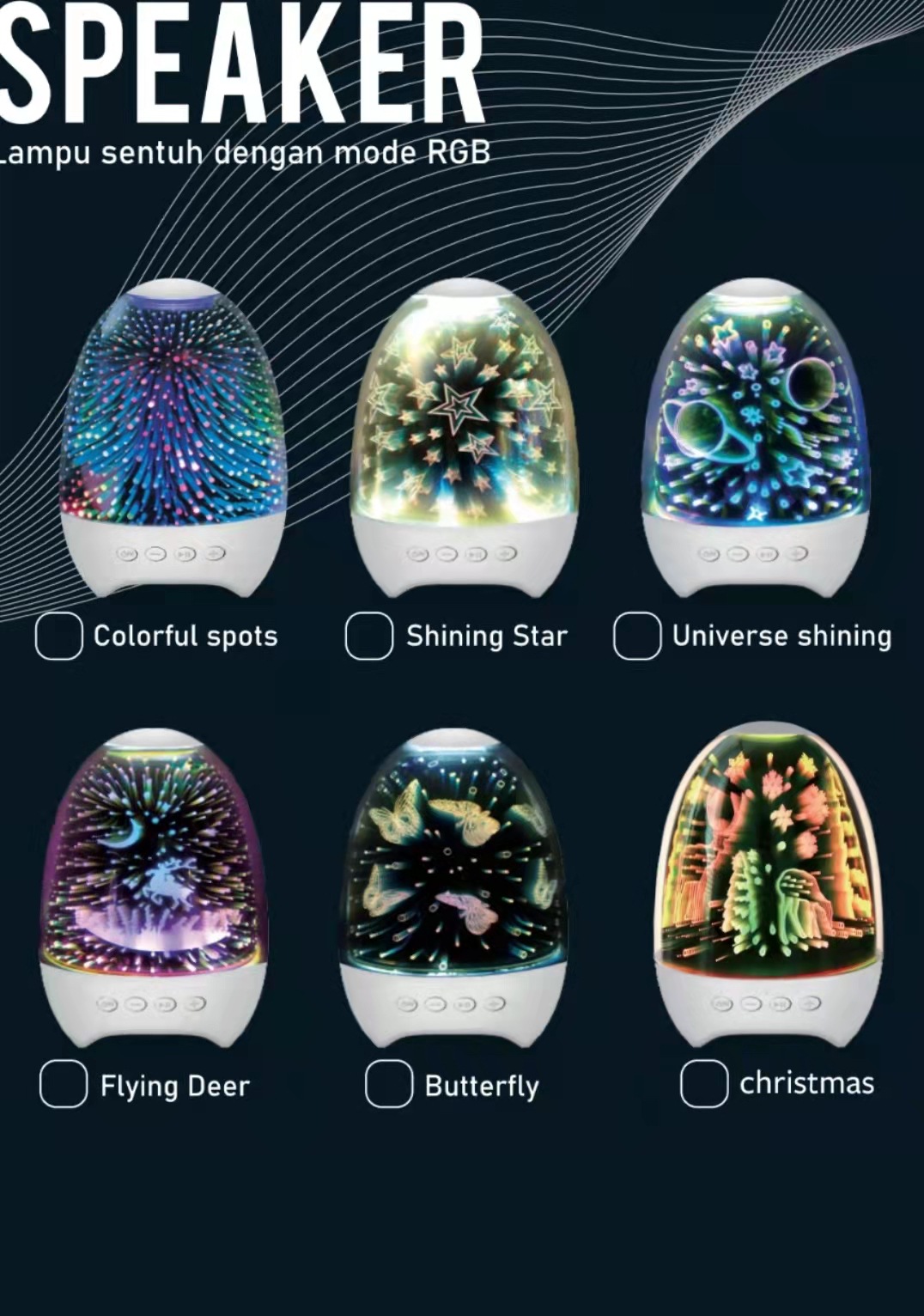 3D Sensory Touching Color Changing Fireworks Light Bluetooth Speaker